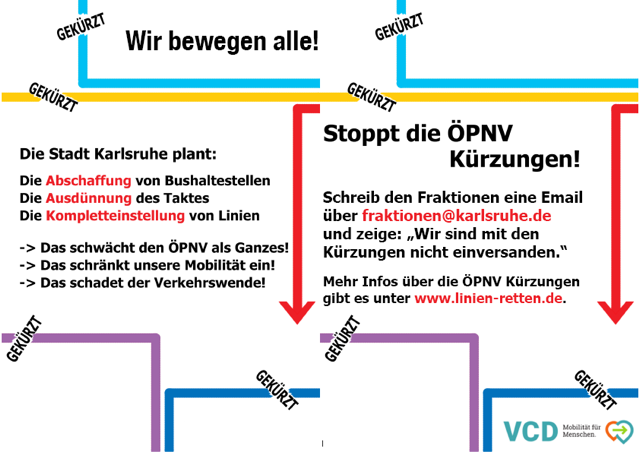 graphische Elemente (Linien mit "gekürzt" dran) plus Text der Nachricht
