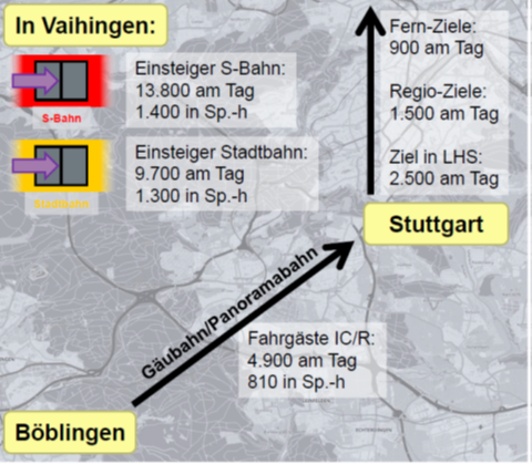 Karte/Plan zur Gäubahnunterbrechung
